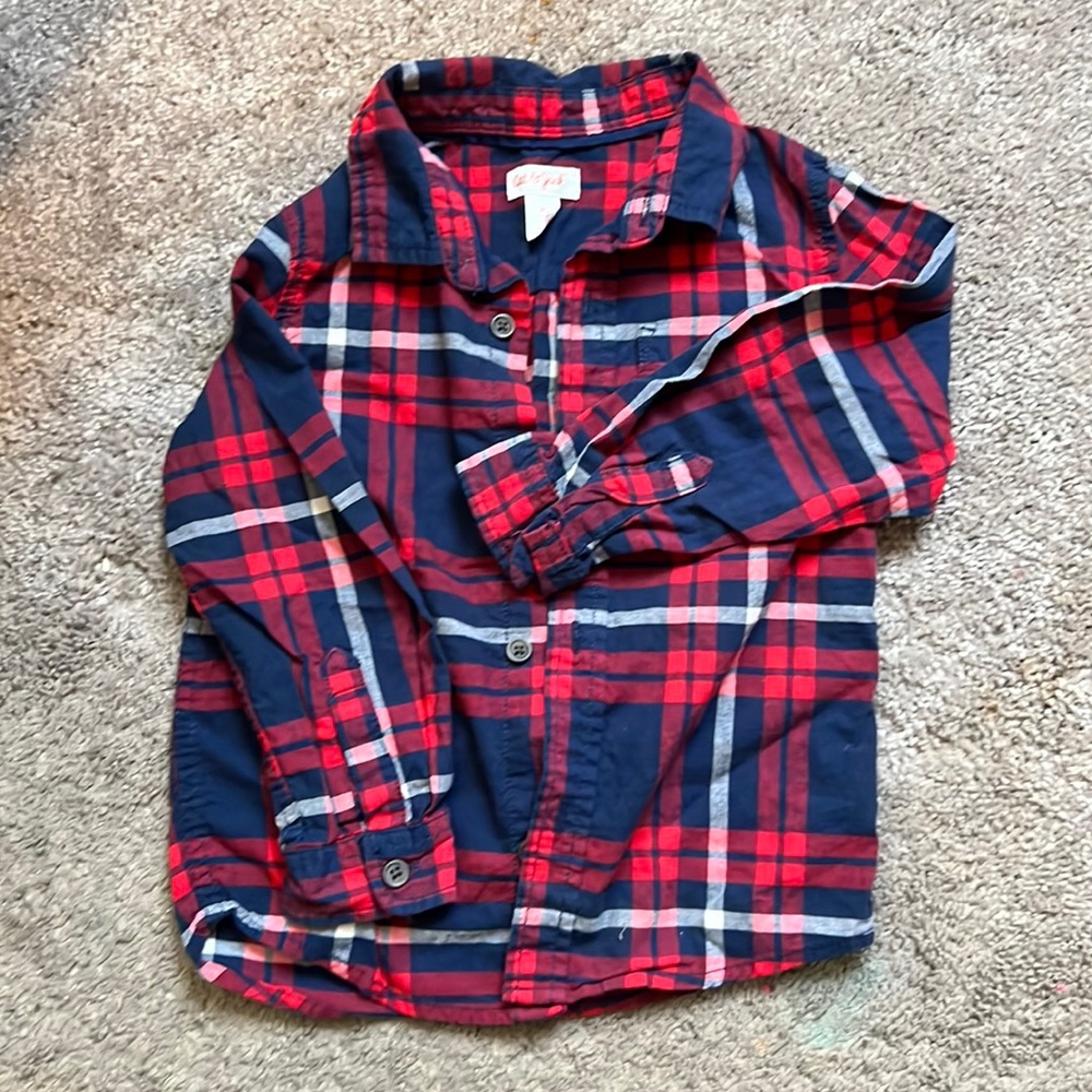 Boys Cat & Jack Red and Blue Flannel Size 4T
